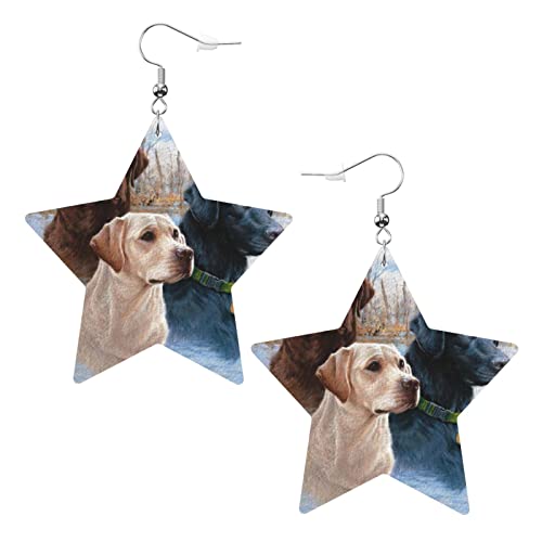 Labrador Retriever Pvc Kunstleder sternförmige Ohrringe Anhänger von DJNGN
