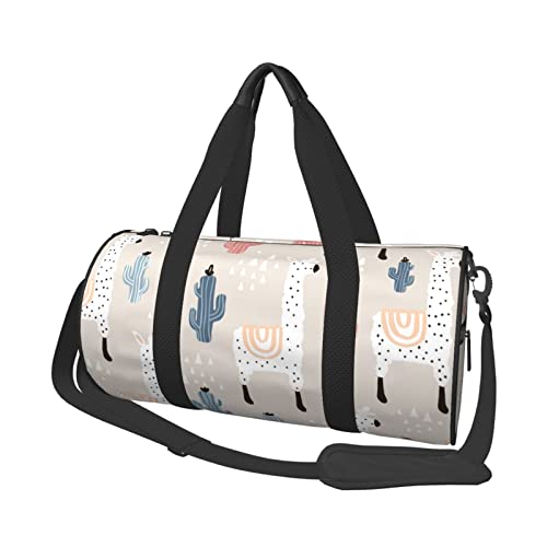 Lamma Alpaca Cactus Reisetasche, faltbar, Wochenend-Reisetasche, für Damen und Herren, Sporttasche zum Übernachten, Sporttasche von DJNGN