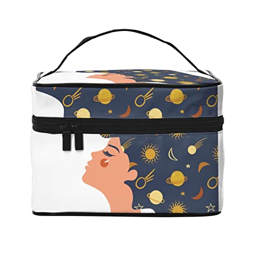 Make-up-Tasche für Mädchen mit Langen Haaren, Reise-Kosmetiktasche für Frauen und Mädchen, große Make-up-Organizer-Tasche, tragbare Kulturtasche, Reiseutensilien von DJNGN