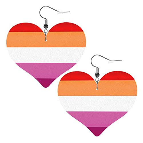 Lederohrringe mit Lesben-Pride-Flagge für Frauen, baumelnder Ohrring, Tropfenanhänger mit Haken, Geschenke für erwachsene Mädchen Lederohrringe mit Lesben-Pride-Flagge für Frauen, baumelnder Ohrring, Tropfenanhänger mit Haken, Geschenke für erwachsene Mädchen von DJNGN