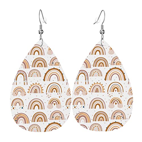 Liebe Regenbogen Leder Ohrringe für Frauen baumeln Ohrring Tropfen Anhänger mit Haken Geschenke für Erwachsene Mädchen von DJNGN