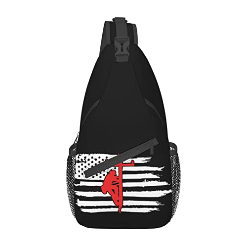 Lineman Flag Sling-Rucksack, Reise-Crossbody, lässig, Brust-Schultertasche, modische Gürteltasche von DJNGN