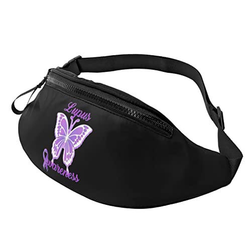 Lupus Awareness Schmetterlings-Gürteltasche Herren und Damen Verstellbare Reise-Brusttasche Outdoor-Lauf-Gürteltasche von DJNGN