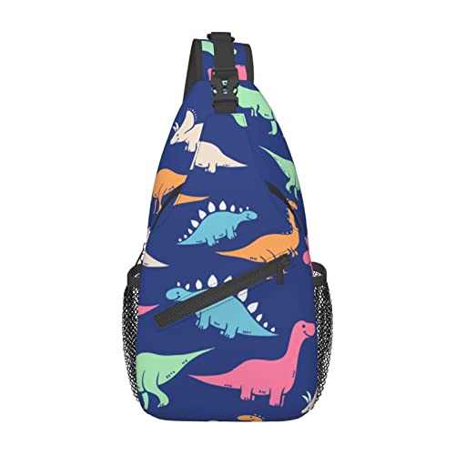 Lustiger Dinosaurier-Sling-Rucksack, Reise-Crossbody, lässig, Brust-Umhängetasche, modische Gürteltasche von DJNGN