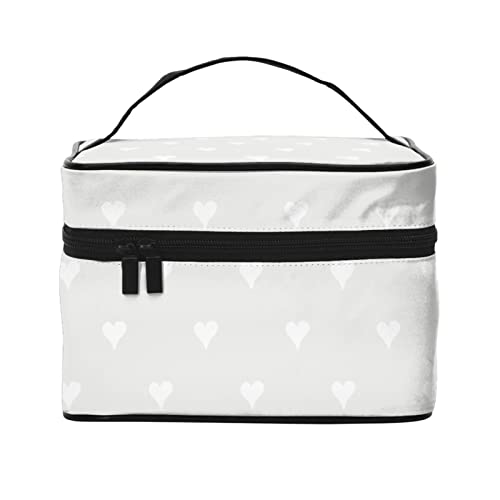 Make-up-Tasche Love White Reise-Kosmetiktasche für Frauen Mädchen Große Make-up-Organizer-Tasche Tragbare Kulturtasche Reiseutensilien Make-up-Tasche Love White Reise-Kosmetiktasche für Frauen Mädchen Große Make-up-Organizer-Tasche Tragbare Kulturtasche Reiseutensilien von DJNGN