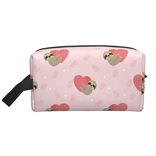 Make-up-Tasche Rosa Faultiere Liebe Reise-Toilettenartikel Make-up-Organizer Reisen Große Kapazität Tragbare Reise-Kosmetiktaschen für Frauen Mädchen von DJNGN