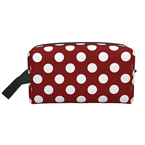 Make-up-Tasche Wave Point Reise-Toilettenartikel Make-up-Organizer Reise Große Kapazität Tragbare Reise-Kosmetiktaschen für Frauen Mädchen Rot von DJNGN