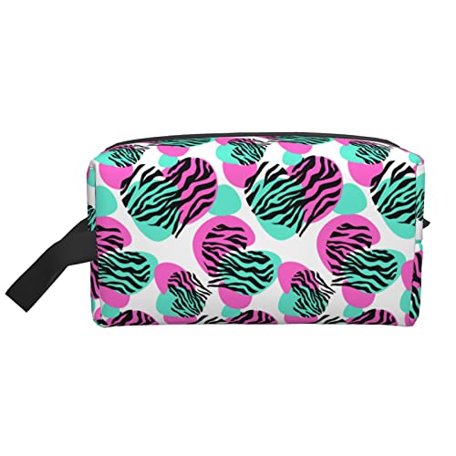 Make-up-Tasche für Frauen, Teenager, Mädchen, große Kapazität, Reise-Kosmetiktasche, Make-up-Organizer, große süße Make-up-Tasche, Reise, Pink Zebra von DJNGN