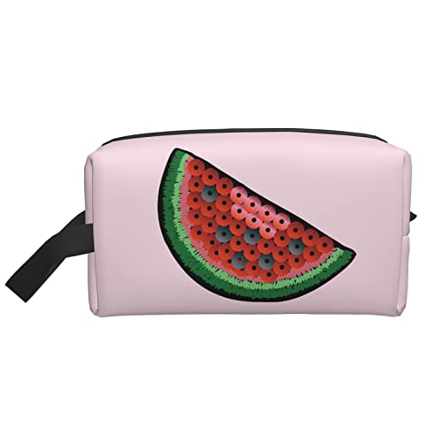 Make-up-Tasche für Frauen, Teenager, Mädchen, große Kapazität, Reise-Kosmetiktasche, Make-up-Organizer, große süße Make-up-Tasche, Reise, Wassermelone, Pailletten, Rosa von DJNGN