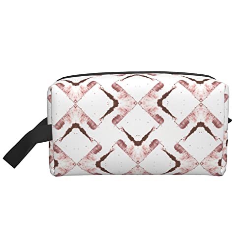 Make-up-Tasche für Frauen, Teenager, Mädchen, große Kapazität, Reise-Kosmetiktasche, Make-up-Organizer-Tasche, große süße Make-up-Tasche, Reise, weiße Geometrie von DJNGN