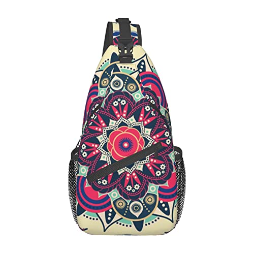 Mandala-Schultertasche, Brusttasche, Tagesrucksack, Umhängetasche für Reisen, Sport, Laufen, Wandern von DJNGN