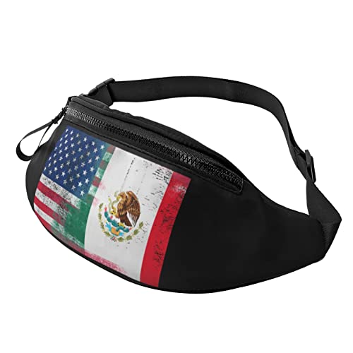 Mexikanische amerikanische Flagge Lässige Gürteltasche Männer und Frauen Freizeit Sport Gürteltasche Sporttag Übungsgeschenk von DJNGN