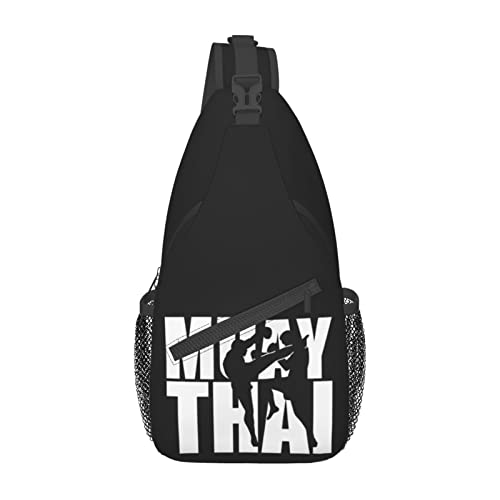 Muay Thai Sling Rucksack Reise Umhängetasche Casual Brust Umhängetasche Mode Fanny Pack von DJNGN