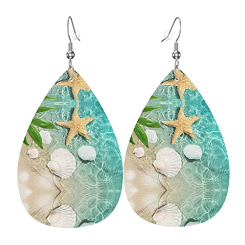Muschel Tropische Meer Strand Leder Ohrringe Für Frauen Baumeln Ohrring Tropfen Anhänger Mit Haken Geschenke Für Erwachsene Mädchen von DJNGN