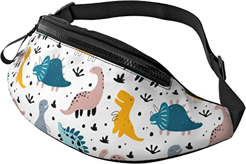 Nahtlose Dinosaurier Casual Fanny Hüfttasche für Männer Frauen Verstellbarer Gürtel Hüfttasche für Reisen Wandern Radfahren Laufen Festival Rave von DJNGN