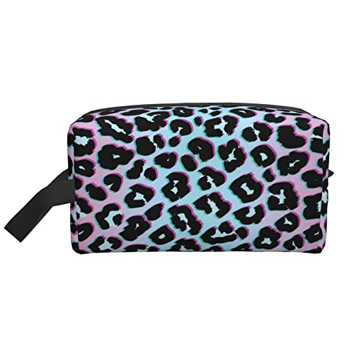 Neon Leopard Korn Make-up Tasche Reise Toilettenartikel Make-up Organizer Reise Große Kapazität Tragbare Reise Kosmetiktaschen für Frauen Mädchen von DJNGN