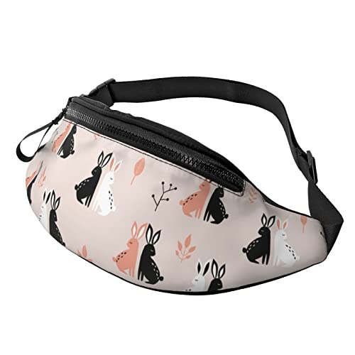 Niedliche Cartoon-Kaninchen Lässige Gürteltasche für Männer und Frauen, Verstellbarer Gürtel, Gürteltasche für Reisen, Wandern, Radfahren, Laufen, Festival, Rave von DJNGN