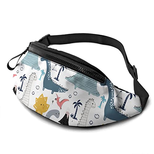 Niedliche Dinosaurier-Gürteltasche, lässige Gürteltasche mit verstellbarem Gürtel, Gürteltaschen für Männer, Frauen, Reisen, Sport, Laufen von DJNGN
