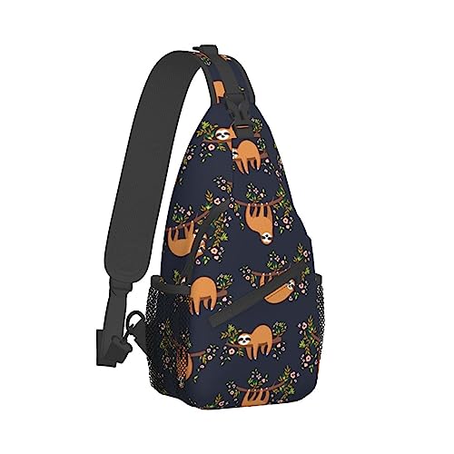 Niedliche Sling-Schulterrucksäcke, kompatibel mit niedlichen Faultier-Climb-Tree-Taschen, Brustsack, Diebstahlsicherer Umhängetasche für Wandern, Reisen, Sport, Mehrzweck-Tagesrucksäcke für Männer und von DJNGN