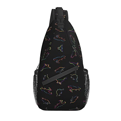 Niedlicher, lustiger Dino-Umhängerucksack für Damen und Herren, Reisen, Wandern, Tagesrucksack, Dinosaurier-Umhängetasche von DJNGN