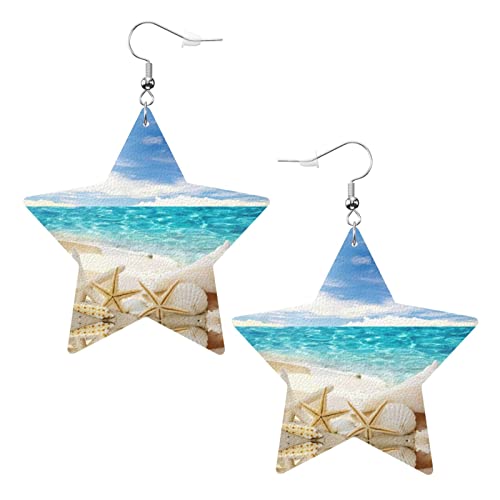 Ocean Beach Pvc Kunstleder Sternförmige Ohrringe Anhänger Ocean Beach Pvc Kunstleder Sternförmige Ohrringe Anhänger von DJNGN