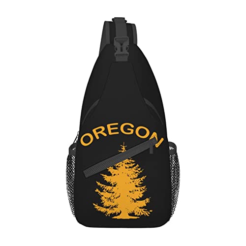Oregon Douglas Pine Tree Sling-Rucksack, Reise-Crossbody, lässige Brust-Umhängetasche, modische Gürteltasche von DJNGN