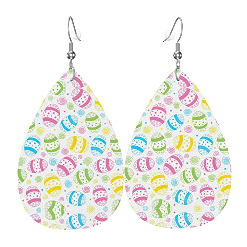 Ostern Muster Leder Ohrringe für Frauen baumeln Ohrring Tropfen Anhänger mit Haken Geschenke für Erwachsene Mädchen von DJNGN