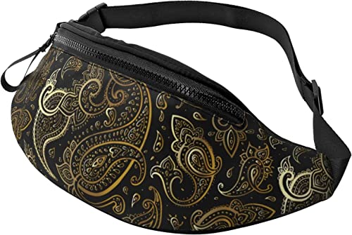 Paisley Lila Blumen Lässige Gürteltasche für Männer und Frauen, Verstellbarer Gürtel, Gürteltasche für Reisen, Wandern, Radfahren, Laufen, Festival, Rave von DJNGN