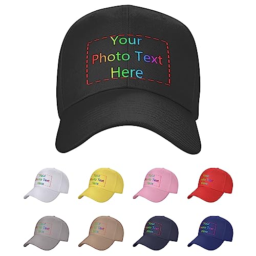 Personalisierte Baseballmütze für Männer Frauen, Personalisierte Mütze Trucker Hüte Benutzerdefinierte Dad Hüte Hip Pop Cap Ballhut Personalisierte Einstellbare Denim Casquette Hut Baseballmütze von DJNGN