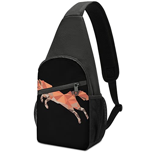 Polygonal Fox Umhängetasche, leicht, mit einem Riemen, für Reisen, Wandern, Tagesrucksack von DJNGN