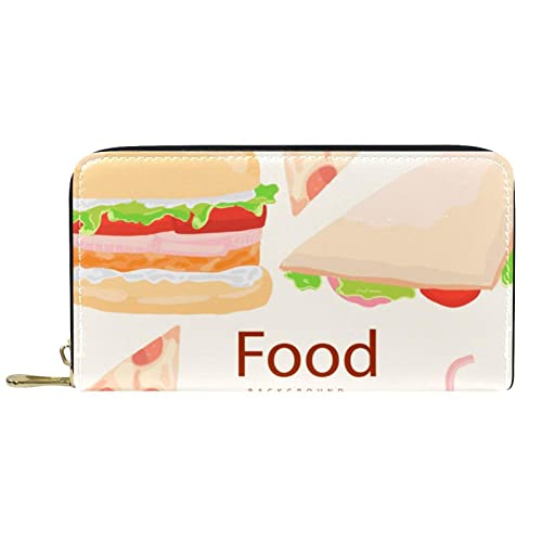 Portemonnaie Leder Leder Reißverschluss Lange Geldbörse Food Design von DJNGN