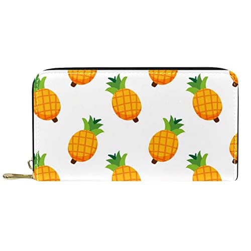 Portemonnaie Leder Leder Reißverschluss Lange Geldbörse Pines Design von DJNGN