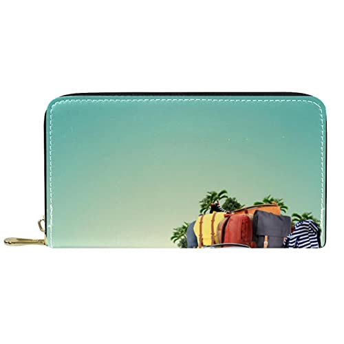 Portemonnaie aus Leder mit langem Reißverschluss aus Leder Coast Sightseeing Car von DJNGN