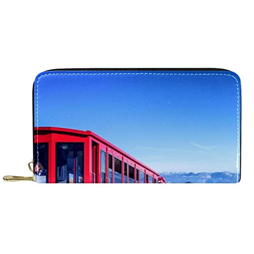 DJNGN Portemonnaie aus Leder mit langem Reißverschluss aus Leder mit Schleppe von DJNGN