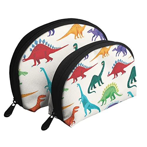Kosmetiktasche mit prähistorischem Dinosaurier-Cartoon, Reise-Clutch für Frauen und Mädchen von DJNGN
