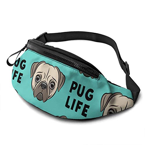 Pug Life Gürteltasche mit verstellbarem Riemen Hüftgürteltasche für Männer und Frauen im Freien, Sport, Laufen, Fitnessstudio, Reisen von DJNGN