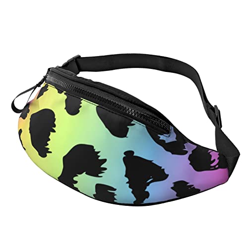 Rainbow Leopard Print Crossbody Bag Runner Small Hip Pouch Bum Bag Running Waistpack Bumbag Beltbag Sport Slim Modisch Zum Joggen Wandern Frau von DJNGN