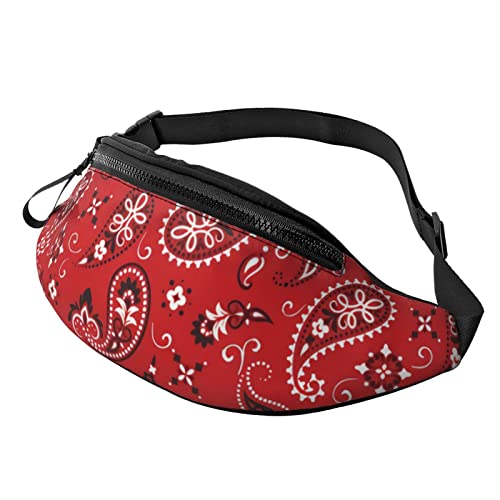 Red Redpaisley Boho Lässige Gürteltasche für Männer und Frauen, Verstellbarer Gürtel, Gürteltasche für Reisen, Wandern, Radfahren, Laufen, Festival, Rave Red Redpaisley Boho Lässige Gürteltasche für Männer und Frauen, Verstellbarer Gürtel, Gürteltasche für Reisen, Wandern, Radfahren, Laufen, Festival, Rave von DJNGN