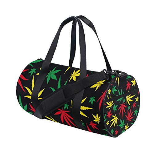 Red YelllowLeaf Bunte Pflanze Gym Seesack Canvas Reise Weekender Gepäck Handtasche für Männer Frauen Sport und Übernachtung von DJNGN