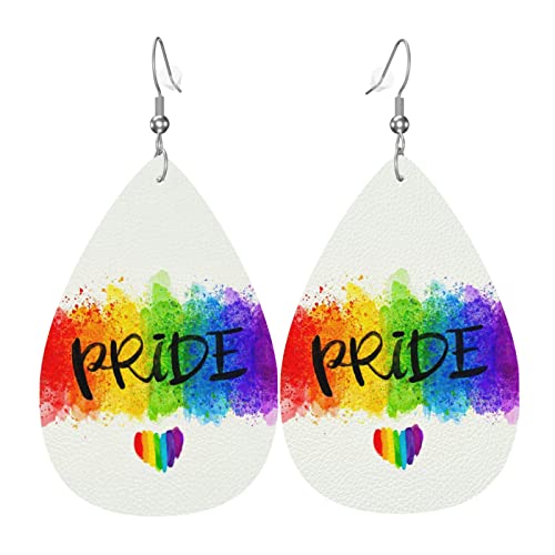 Regenbogen-Gay-Pride-Lgbtq-Lederohrringe für Frauen, baumelnder Ohrring, Tropfenanhänger mit Haken, Geschenke für erwachsene Mädchen Regenbogen-Gay-Pride-Lgbtq-Lederohrringe für Frauen, baumelnder Ohrring, Tropfenanhänger mit Haken, Geschenke für erwachsene Mädchen von DJNGN