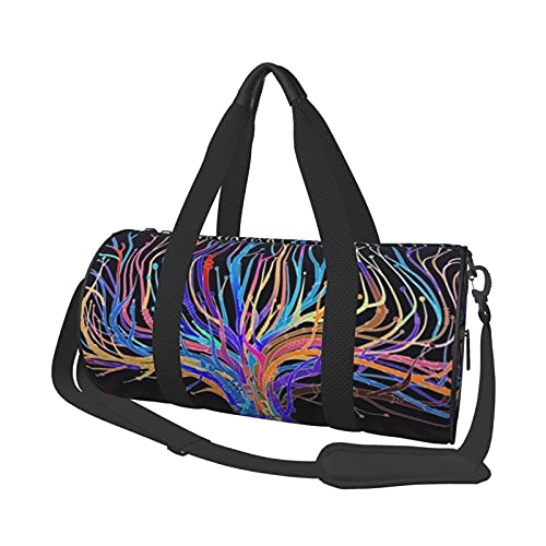 Reisetaschen mit Aufschrift „Trippy Excitement Tree, große Reisetasche, Wochenendtasche für Männer und Frauen von DJNGN
