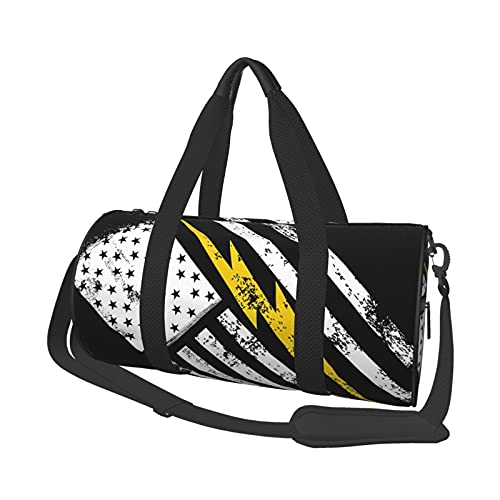 Reisetaschen mit patriotischem Elektriker und amerikanischer Flagge, für Fitnessstudio, Sportgepäck, große Reisetasche, Übernachtungs- und Wochenendtaschen für Männer und Frauen von DJNGN