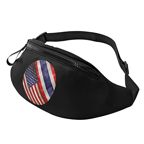 Retro-Amerika- und Thailand-Flagge, lässige Gürteltasche für Männer und Frauen, Freizeit, Sport, Gürteltasche, Sporttag, Übungsgeschenk von DJNGN