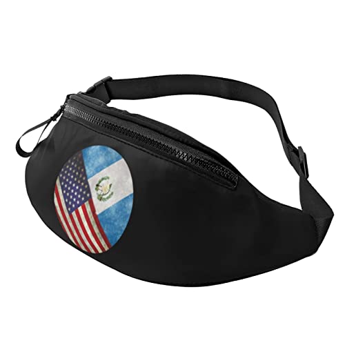 Retro Amerika und guatemaltekische Flagge Lässige Gürteltasche Männer und Frauen Freizeit Sport Gürteltasche Sporttag Übungsgeschenk von DJNGN
