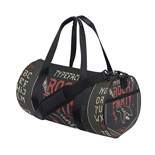Rock & Roll Retro Vintage Gym Seesack Canvas Reise Weekender Gepäck Handtasche für Männer Frauen Sport und Übernachtung von DJNGN