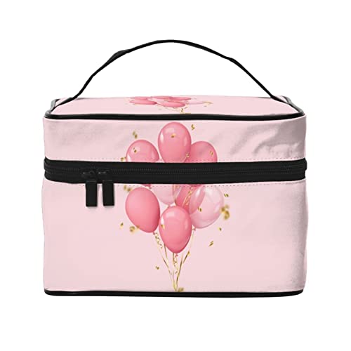 Rosa Ballon-Make-up-Tasche Reise-Kosmetiktasche für Frauen Mädchen Große Make-up-Organizer-Tasche Tragbare Kulturtasche Reiseutensilien von DJNGN