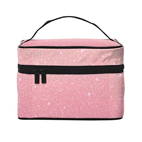 Rosa Glitzer-Make-up-Tasche Reise-Kosmetiktasche für Frauen Mädchen Große Make-up-Organizer-Tasche Tragbare Kulturtasche Reiseutensilien von DJNGN