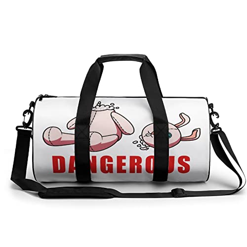 Runde Reisetasche, Kaninchen-Puppe, Turnbeutel für Männer und Frauen, Seesack, Sporttasche von DJNGN