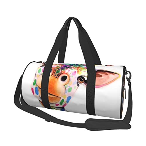 Runde Reisetasche, Motiv: Giraffe, Sporttasche, für Herren und Damen, Seesack, Sporttasche von DJNGN