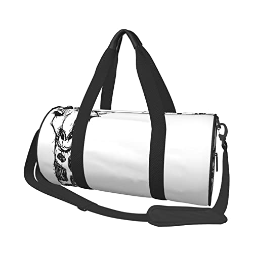 Runde Reisetasche, Motiv: Giraffe, hoher Hals, Sporttasche für Männer und Frauen, Seesack, Sporttasche von DJNGN